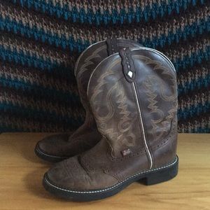 Inji Aged Bark Justin Gypsy Cowgirl Boots
